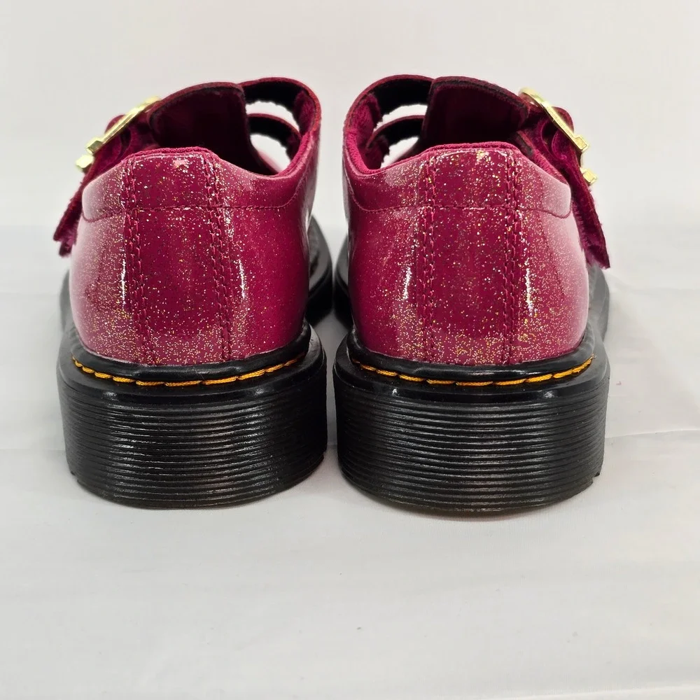 Dr. Martens 8065 J Pink Glitter Mary Jane Shoes Kids Size 3 US 34 EU New